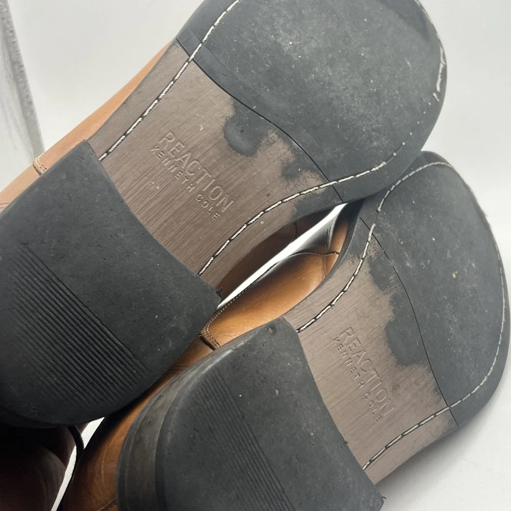 Kenneth Cole Reaction Brown Leather Oxford Cap-Toe Dress Shoes – Size 10.5 M‎